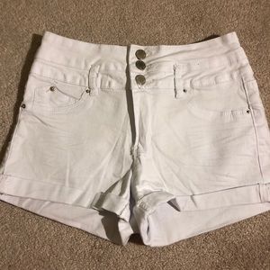 YMI high waisted white shorts